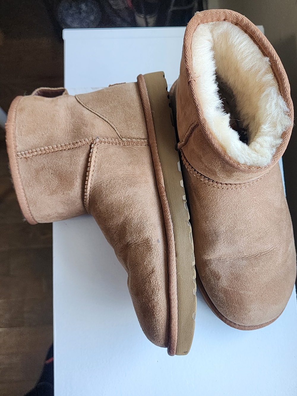 UGG Classic Short Suede Booties in Chestnut Tan - Picture 2 of 6